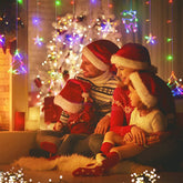 3.5M Colorful Christmas Window Curtain Lights – 130 LED Star & Ornament Fairy Lights